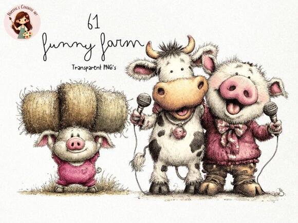 Download 61 Funny Farm Animals PNG Clipart - Farm animals Collection