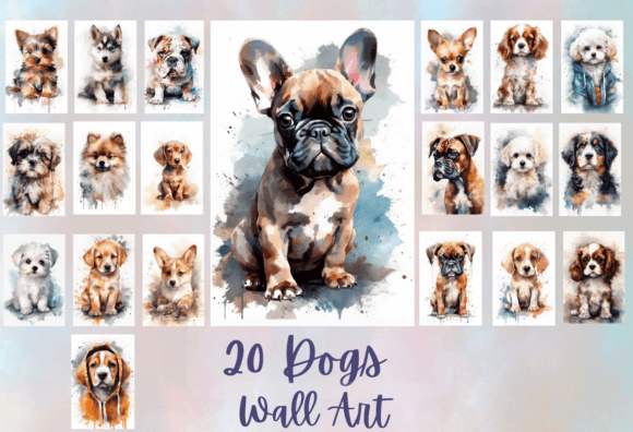 Download 20 Watercolor Dogs Wall Art Jpg - Dogs Collection