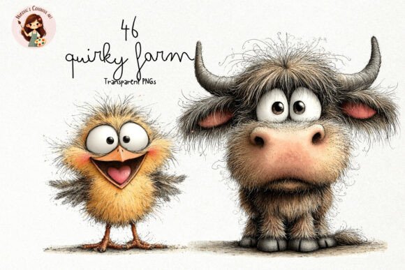 Download Whimsical Quirky Farm Animals PNG - Farm animals Collection