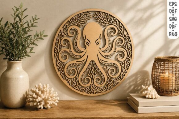Download Octopus Wooden Wall Art SVG - Octopus Collection