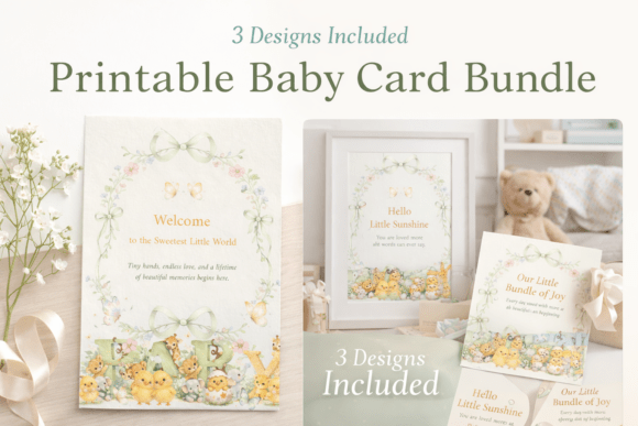 Download Baby Shower Cute Animals Card Bundle - Premium Resources