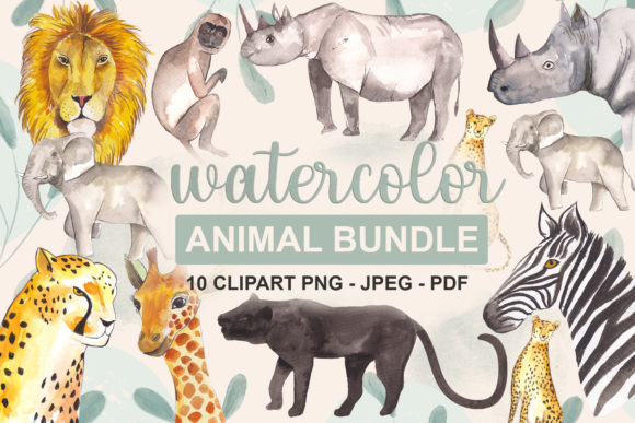 Download Watercolor Animal Bundle - Watercolor animal bundle Collection