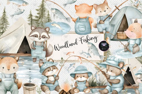 Download Woodland Fishing Baby Clipart - Premium Resources