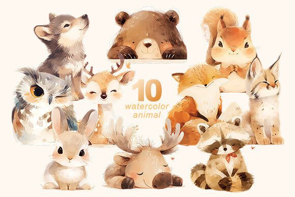 Download Watercolor Animal Bundle - Watercolor animal bundle Collection