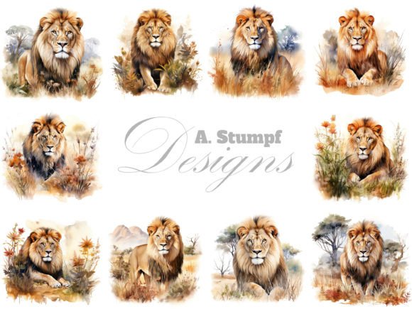 Download Lion Clipart Watercolor Animal Bundle - Watercolor animal bundle Collection